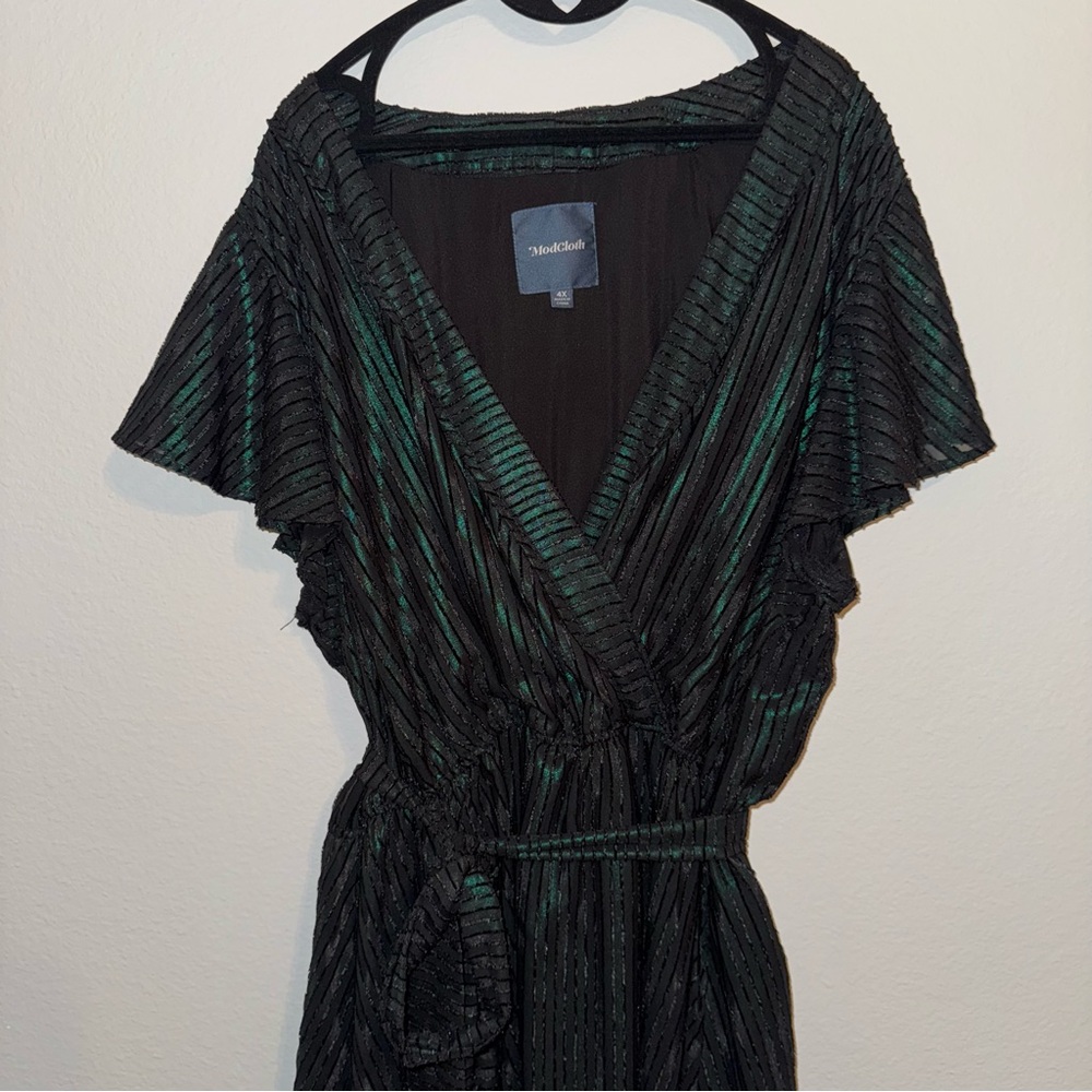 Modcloth Black and Green Maxi Dress